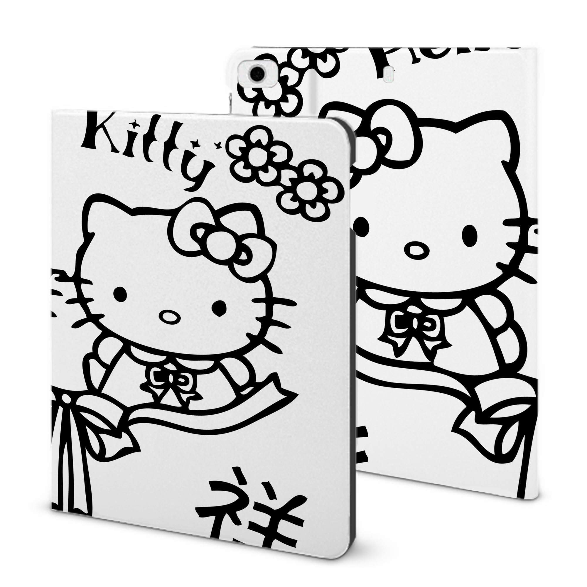 （画像用） Hello Kitty ハローキティ IPad ケース ブック型 PUレザー TPU 耐衝撃 軽量 薄型 ペン収納なし 全面保護 IPad 各モデル対応